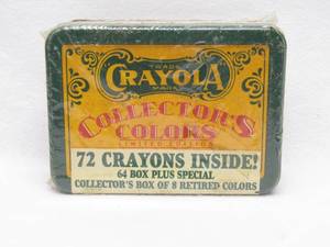 lot 5895 image: Collectible Crayola Tin with 72 Crayons  Including 8 Retired Colors