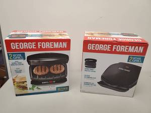 lot 5910 image: 2 NEW George Foreman Grills-   Keep 1 & Gift 1 OR Have A Backup
