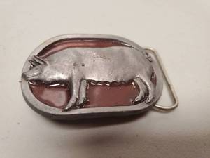 lot 5925 image: Master Piece Belt Buckle- PIG