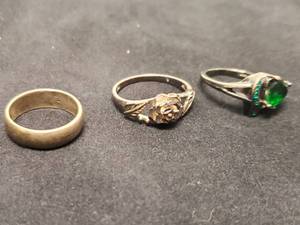 lot 5919 image: 3 Silver Rings- Marked