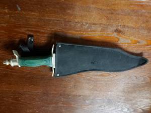 lot 5420 image: Nice Big Knife with Sheath.