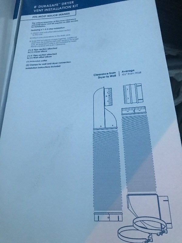 lot 137 image: New dryer vent hook up system no more kinked hoses