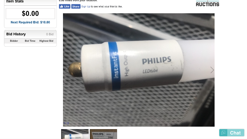 lot 306 image: Two new 8 foot T8 LED lightbulbs high dollar bulbs