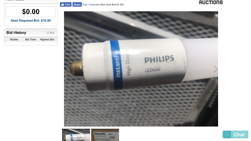 lot 307 image: Two new 8 foot T8 LED lightbulbs high dollar bulbs