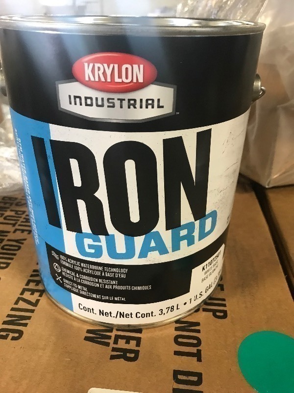 lot 311 image: 2 gallons of Krylon iron guard paint white base retails  for $49 a gallon
