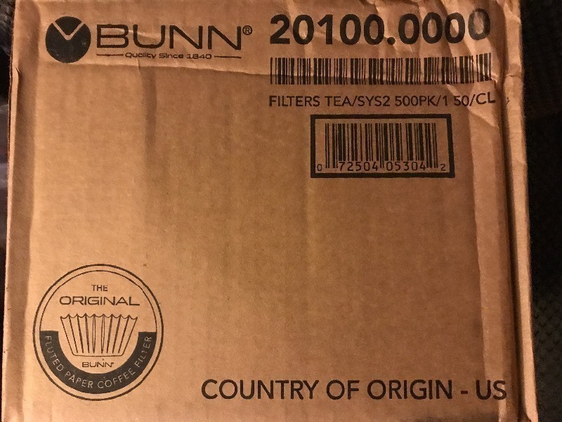 lot 316 image: Case bunn commercial coffee filters 500 in a case
