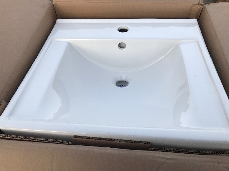 lot 343 image: New inbox ceramic wall mount sink as pictured