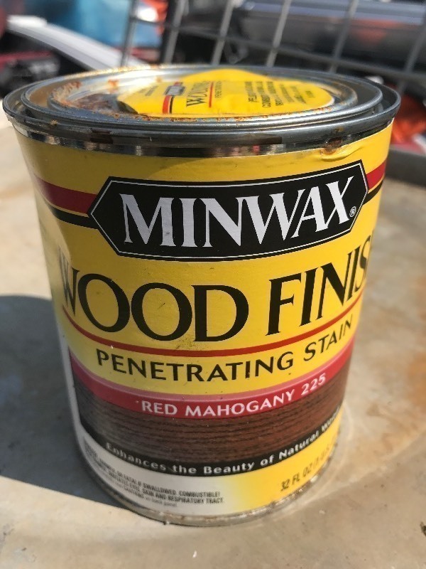 lot 399 image: 4 quarts of Minwax wood stain as pictured