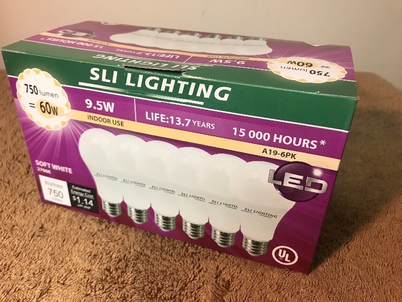 lot 454 image: Case of six LED standard lightbulb