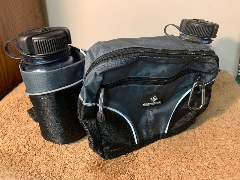 lot 68 image: Great gift travel pack great for bicycling hiking has two water bottles in storage compartments as pictured