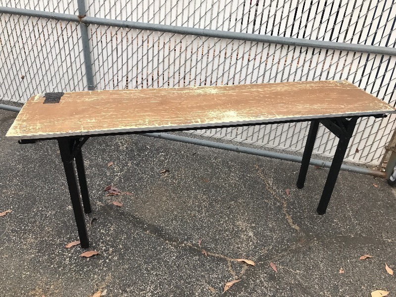 lot 895 image: Light weight fold up table 18 x 6    (last one ) (last one )