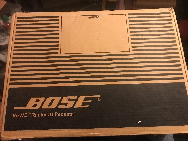 lot 94 image: Inbox Bose wave radio CD pedestal