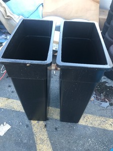 lot 165 image: (2) Tall skinny  Trash cans new
