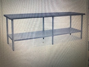 lot 254 image: New 84 inch stainless steel table with underneath storage