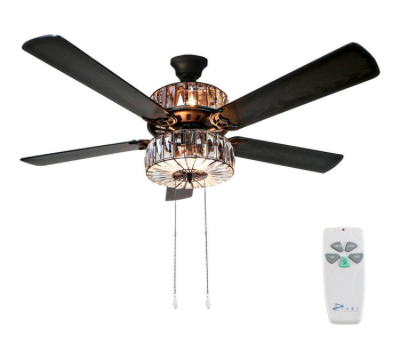 52 Njie Caged Crystal 5 Blade Ceiling Fan With Remote