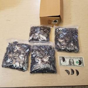 lot 5 image: hundreds of Half Moon pendants