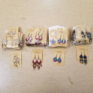 lot 45 image: approximately 100 Pair of handcrafted earrings