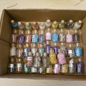 lot 80 image: approximately 45 small bottles of assorted gems