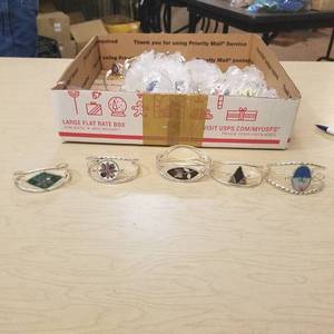 lot 221 image: approximately 40 inlaid bracelets