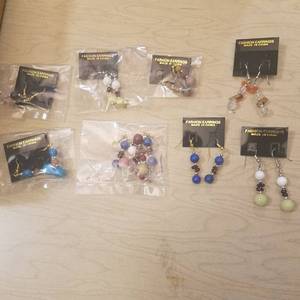 lot 265 image: approximately 100 Pair of earrings Haitian semi-precious stones