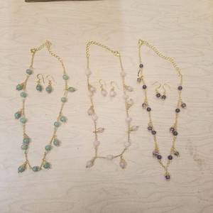 lot 273 image: approximately 45 necklace earring match sets