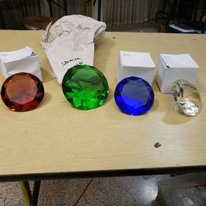 lot 2043 image: assorted jewels - 3 are 100mm 1 is 120mm