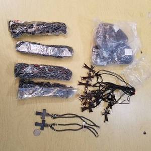 lot 2130 image: approximately 90 necklaces with crosses