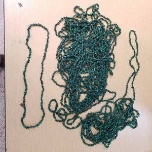 lot 2162 image: approximately 30 beaded strands of malakite