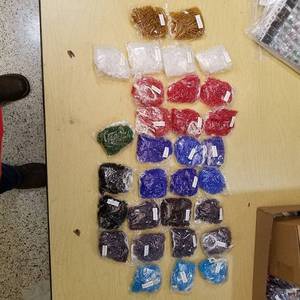 lot 2196 image: assorted beaded strands - 4 mm - approximately 30 bags