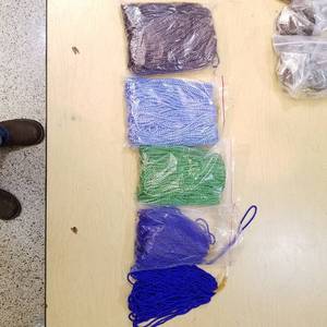 lot 2212 image: four bags of beaded strands -approximately 400 strands