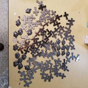 lot 2220 image: approximately 100 necklace pendants - cross-shaped and turtle shape