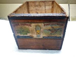 lot 11268 image: pony Express brand wooden sweetpea crate