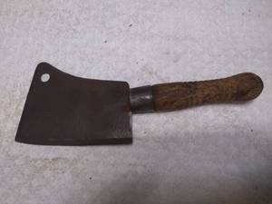 lot 11303 image: Antique Cast Iron Meat Cleaver #2