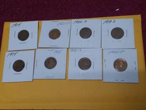 lot 11323 image: Lot of 8 Wheat Pennies Various Dates and Mint Marks #2