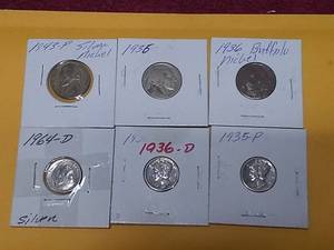 lot 11327 image: Mixed Lot of 6 Collectable US Coins Including Mercury Dimes and Buffalo Nickels