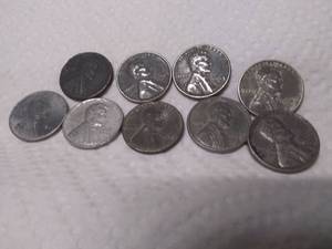 lot 11337 image: Lot of 9 Steel What Pennies 1943 Various Mint Marks