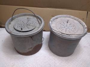 lot 11405 image: Pair of Vintage Minnow Buckets