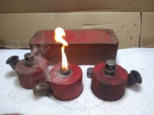 lot 11407 image: Set of 3 Vintage Kerosene Burners