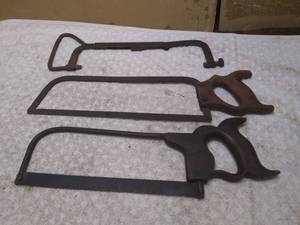 lot 11439 image: Lot of 3 Vintage Butcher Hack Saws