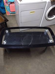lot 3547 image: Modern Glass Top Coffee Table with Shelf