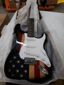 lot 20458 image: American Flag Guitar