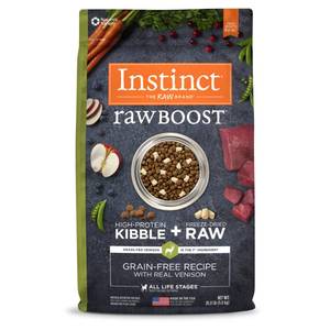 lot 20461 image: Instinct Raw Boost Grain Free Recipe with Real Venison Natural Dry Dog Food by Natures Variety, 20 lb. Bag