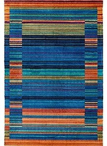 lot 20499 image: Decomall Edin Modern Contemporary Mosaic Geometric Striped Abstract Accent Rug for Living Room Bedroom, 2x3 ft, Multi