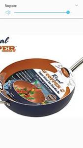 lot 22687 image: Royal Copper Wok Nonstick Dishwasher Safe Oven Pfoa-free Cookware 12-inch Dining, New