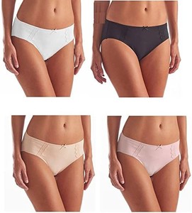 lot 22704 image: Womens High Cut Panties w Lace 4-Pack, Assorted Colors