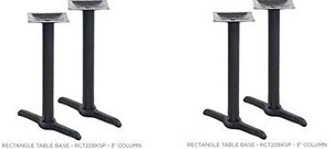 lot 22752 image: MityLite Table Base Kit, Twin 2 Prong 22  Bases, 3  Columns, 30  Standard Height, Black Sand