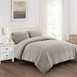 lot 22764 image: Wonder Home 3 PC Shabby Chic Cotton Percale Quilt Set, Prewashed Oversized Diamond Matelasse Quilted Coverlet Set w Lace & Embroideries, Grey, Queen