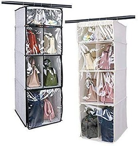 lot 22896 image: SuperFitMe Hanging Closet Shelvws with Covers (Gray)