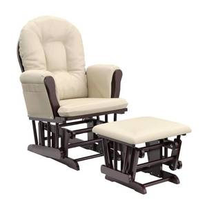 lot 3936 image: Stork Craft Hoop Glider and Ottoman Set, EspressoBeige