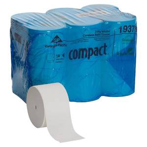 lot 3941 image: Georgia-Pacific Compact 19378 Coreless High Capacity 2-Ply Bathroom Tissue (Case of 18 Rolls 1500 Sheets Per Roll)